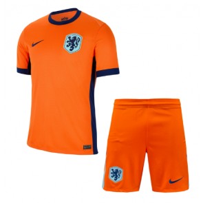 Holandsko Dětské Domácí dres komplet ME 2024 Krátký Rukáv (+ trenýrky)